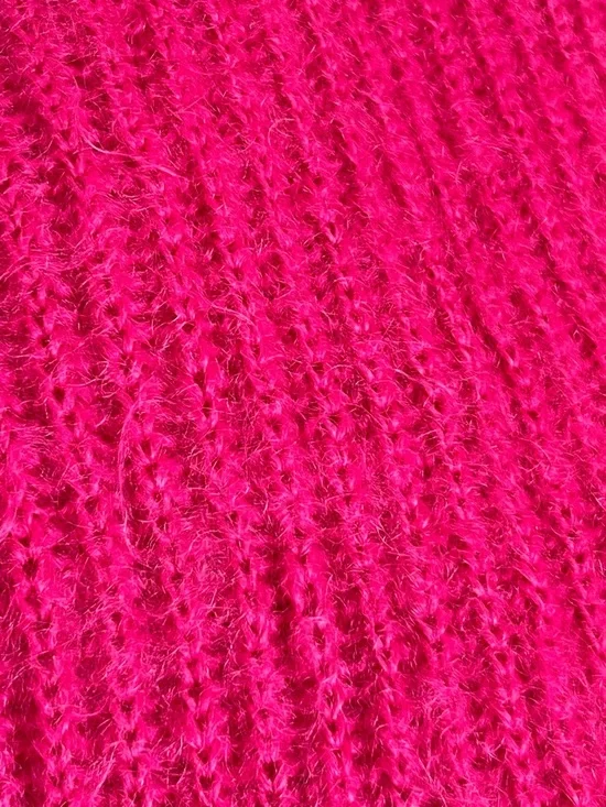 Vintage STUDIO Michele Stuart Mohair Sweater | Hot Pink | Oversized Cozy Knit - Picture 7 of 9